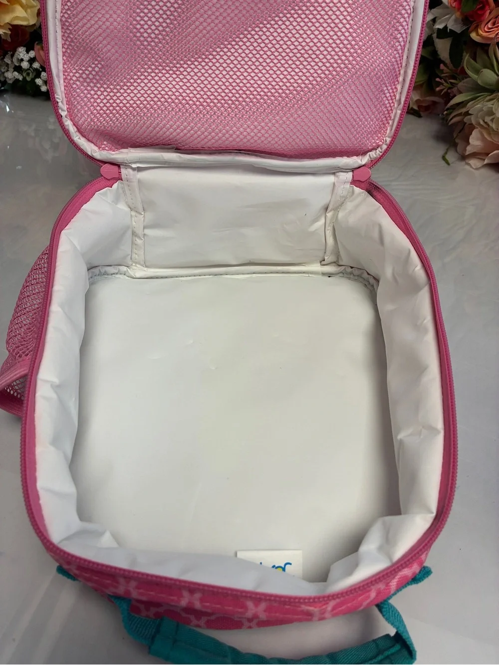 Stephen Joseph Princess Insulated Lunch Box Pink Teal Kids Zip Lunch Bag Pocket